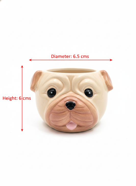 Cute Pug Face Ceramic Succulent Planter