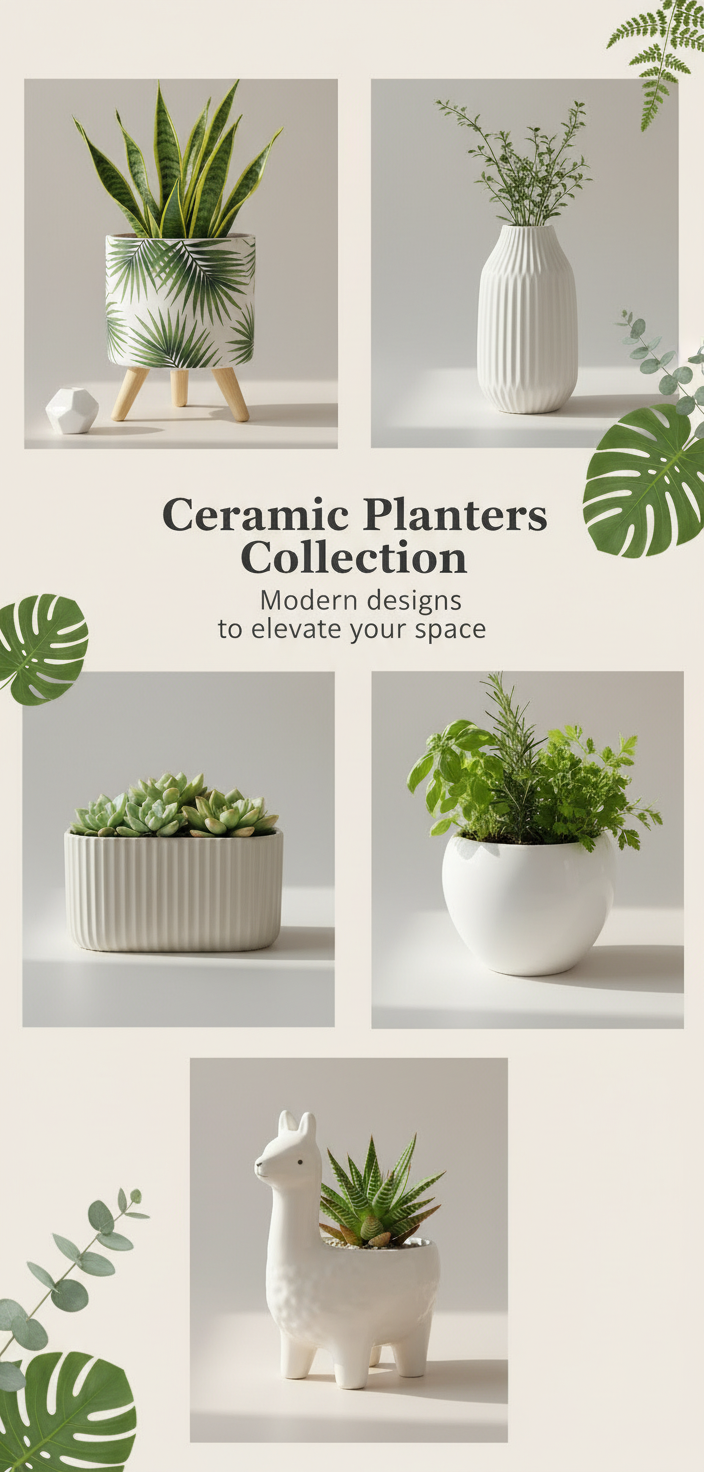 Ceramic Planters Collection Collage