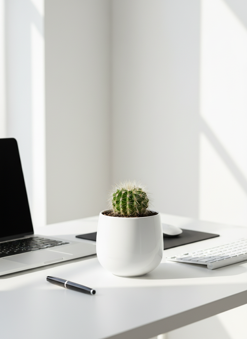 Round Tumbler-Style Ceramic Planter