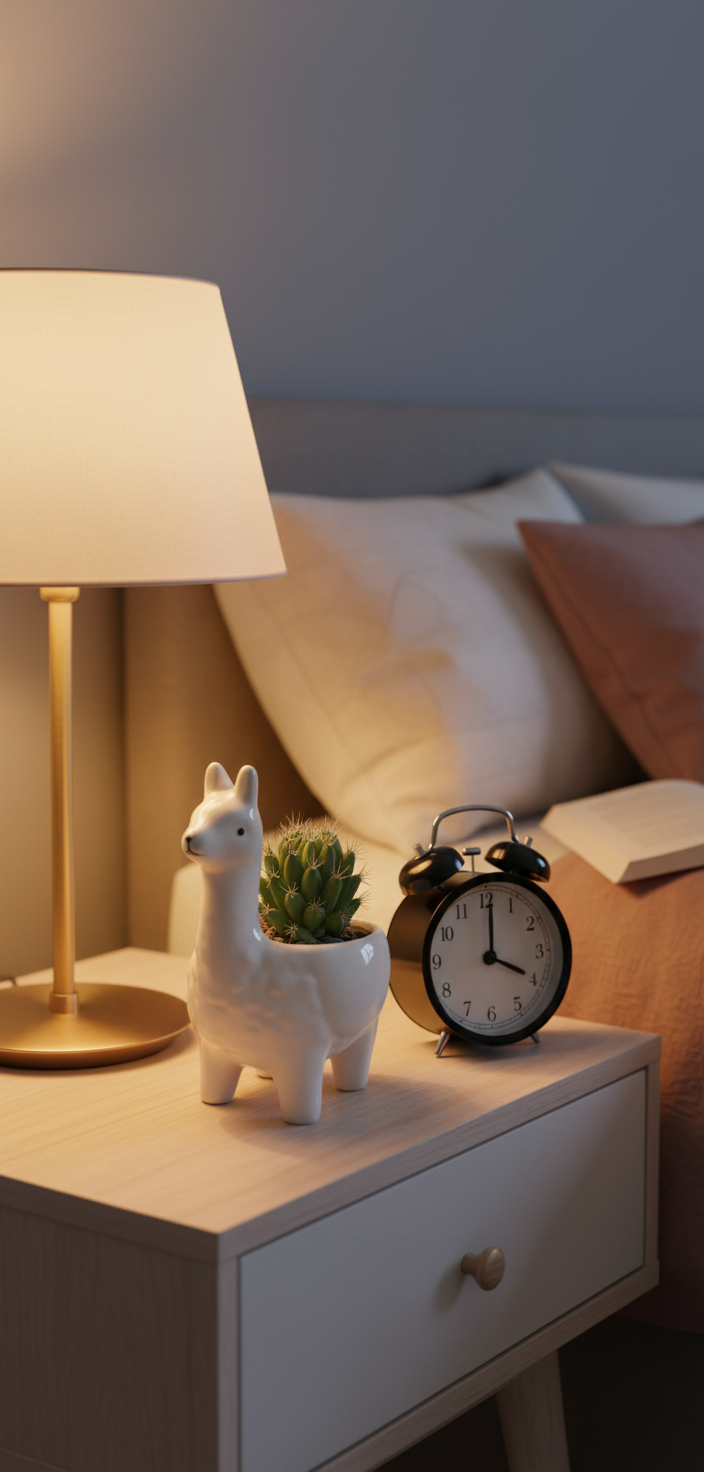 White Ceramic Llama Planter - Decorative Succulent Pot