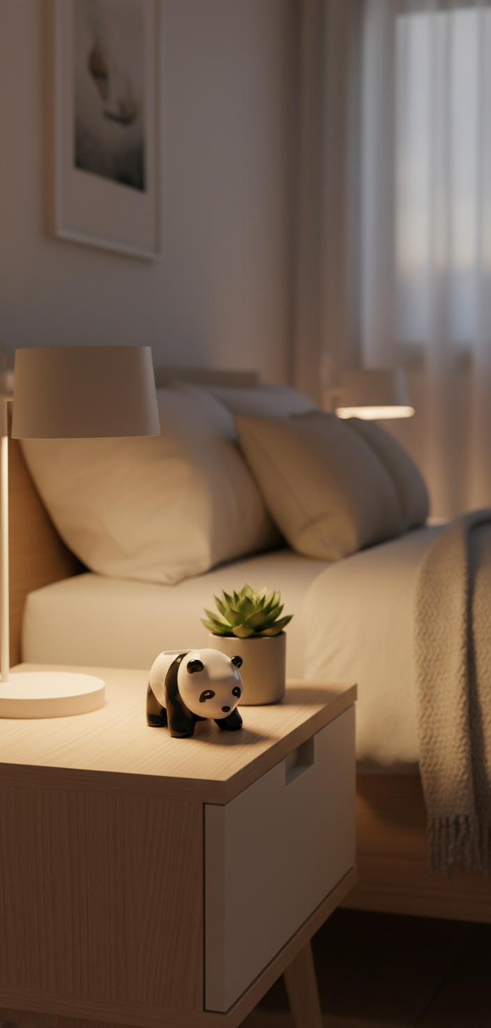 Adorable Ceramic Panda Figurine planter - Handcrafted Home Decor