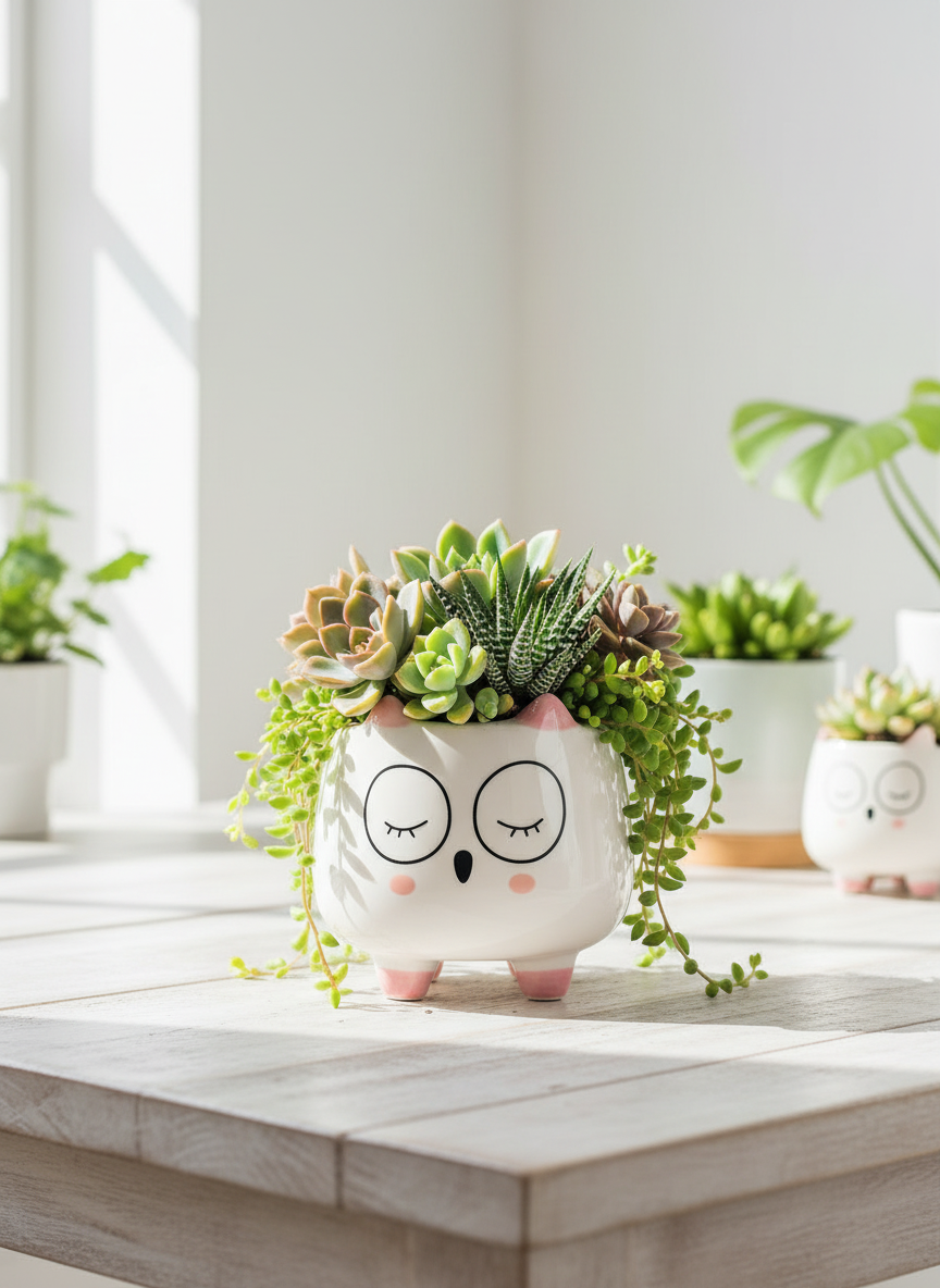 Pink and White Foxy Pot Social Media Post