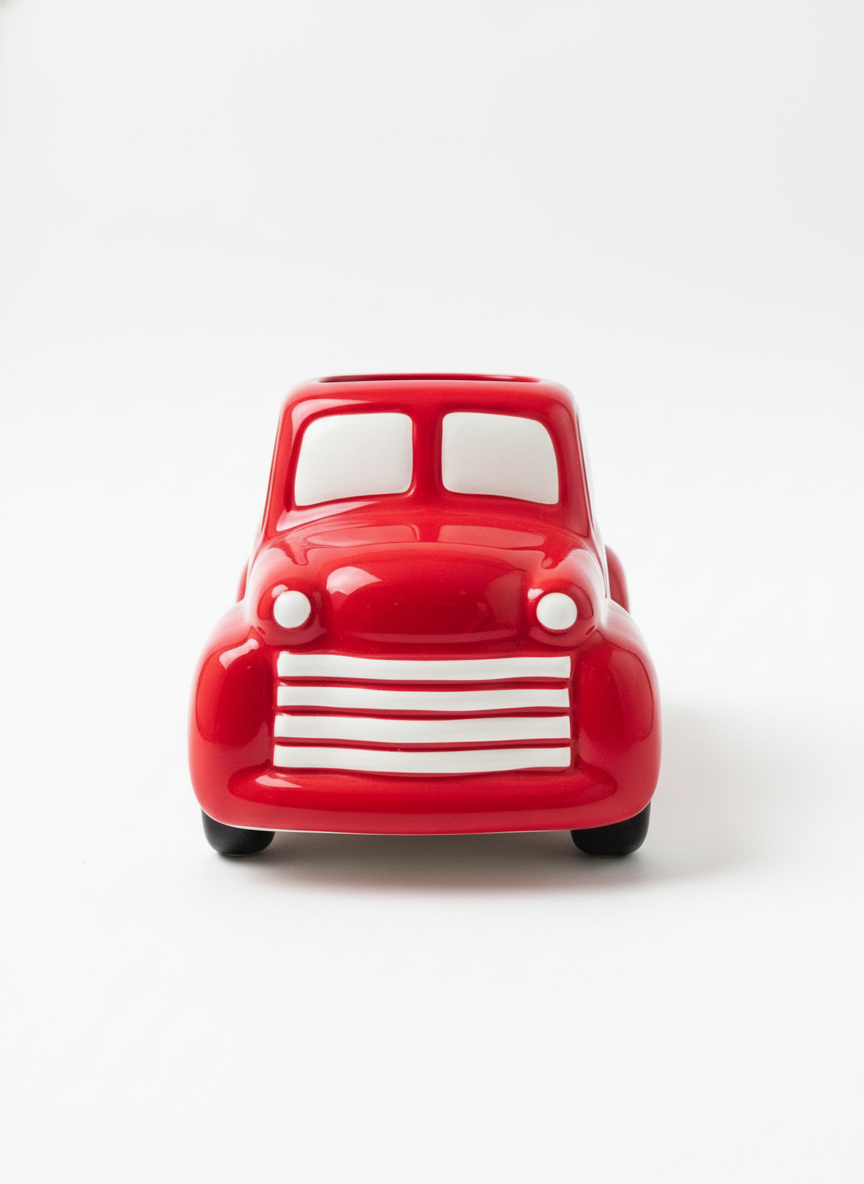 Red Truck Planter - White Background