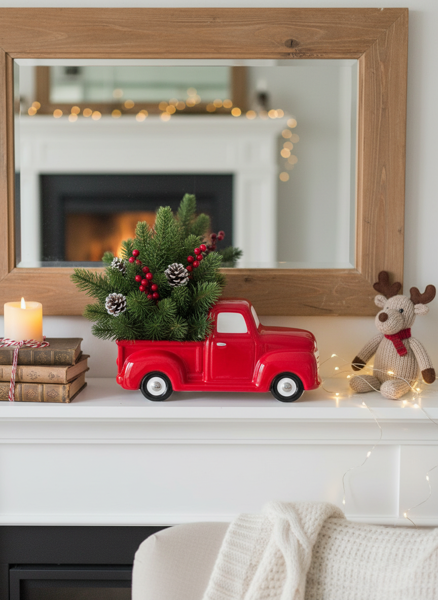 Red Truck Planter with Greenery