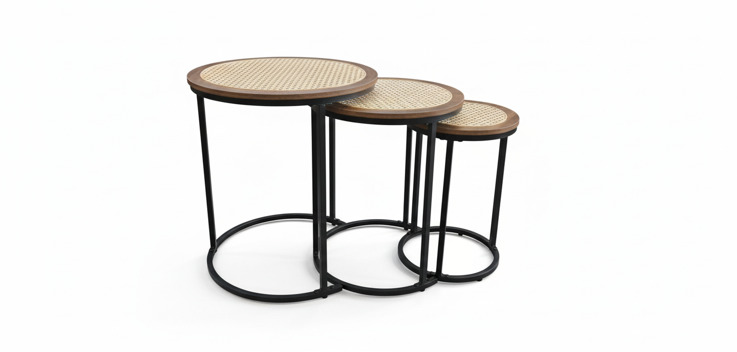 Modern Boho-Chic Style Perfect for Living Rooms & Bedrooms-3 Pcs Table Set