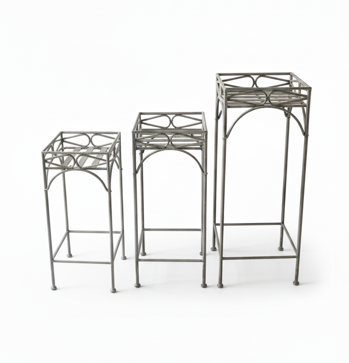 3 Piece set of Rusty Metal Stand